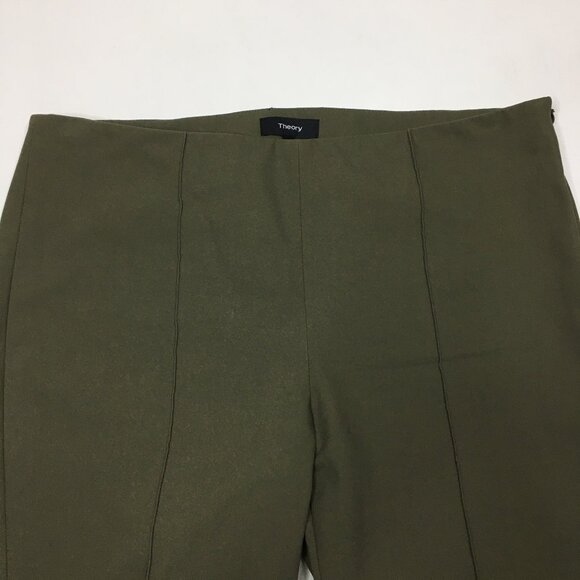 THEORY Green ALETTAH Approach 2 Zip Ankle Crop Dress Pant - Picture 4 of 12